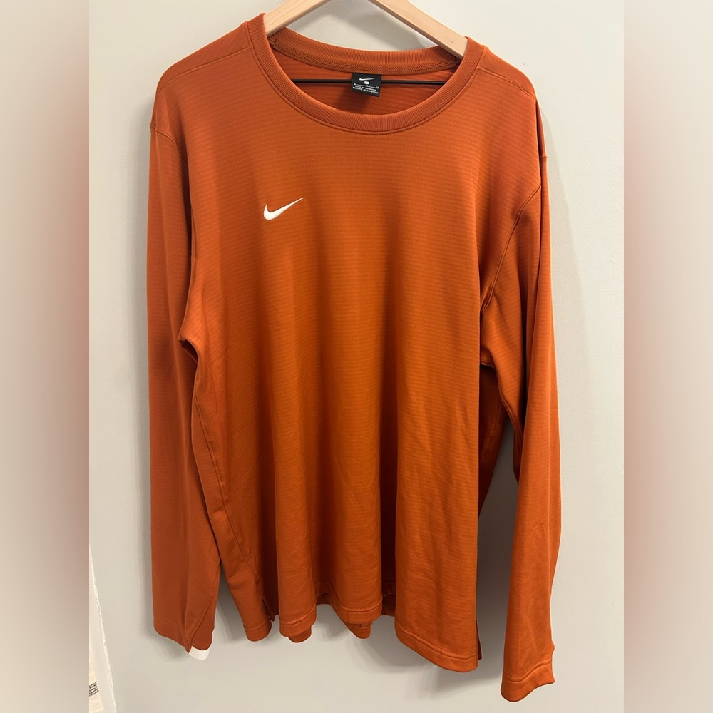 Nike Dri-FIT Long Sleeve Athletic Crew – Burnt Orange – Size XL